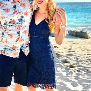 Blue lace dress